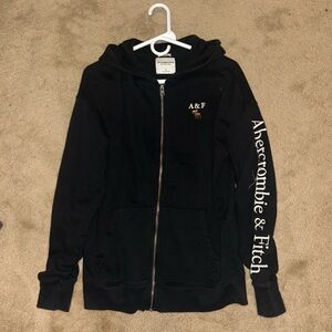 Abercrombie & Fitch Black Hoodie with White Lettering